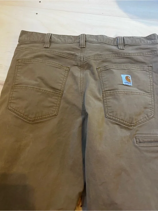 Men’s Carhartt Relaxed Fit Brown Work Pants with Back Pockets