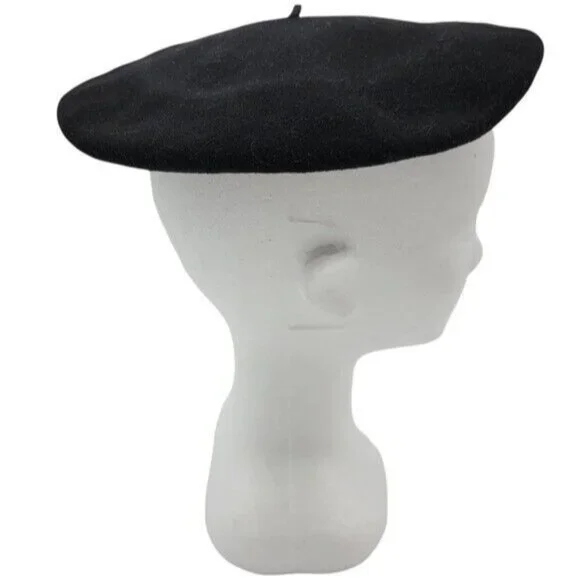 Excelsior Beret Madrid Galerias Preciados Vintage Ladies Beret Hat‎ Black