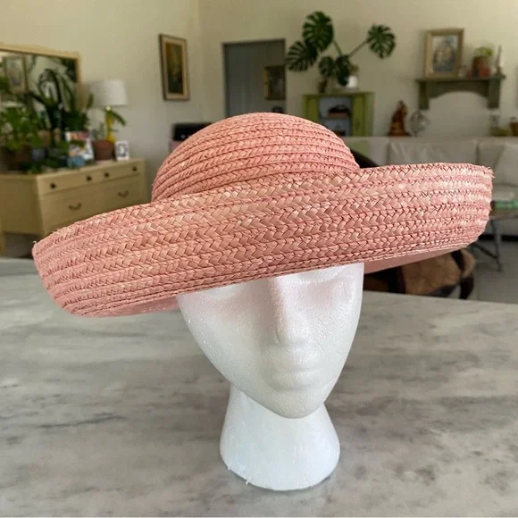 Peach Straw Hat Sun Hat Summer Hat Beach Hat