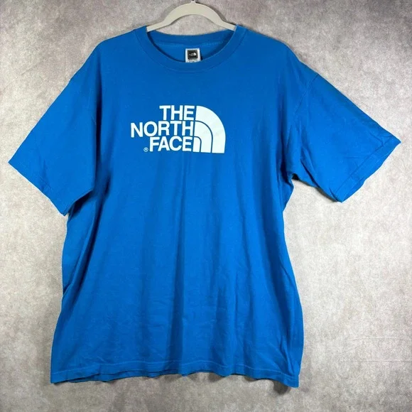 The‎ North Face T-Shirt Mens Large Blue Half Dome Graphic Short Sleeve Cotton