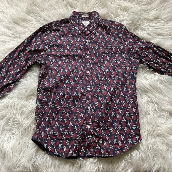J Crew Long-sleeve‎ stretch Secret Wash cotton poplin slim shirt