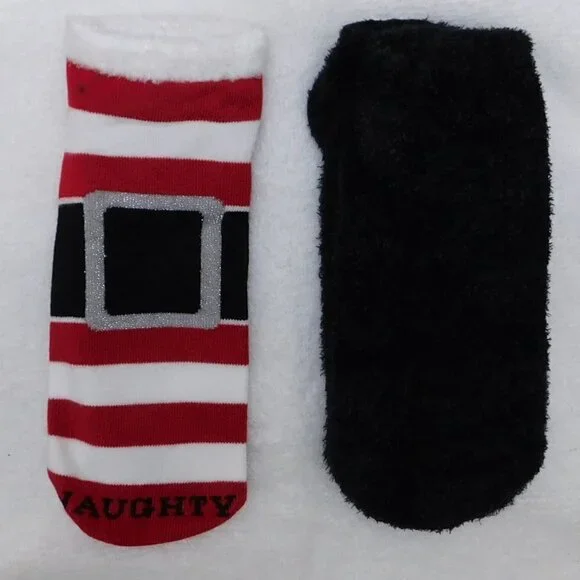 F131 Hue 2-Pk. Santa Outfit Footsie Socks Gift Box