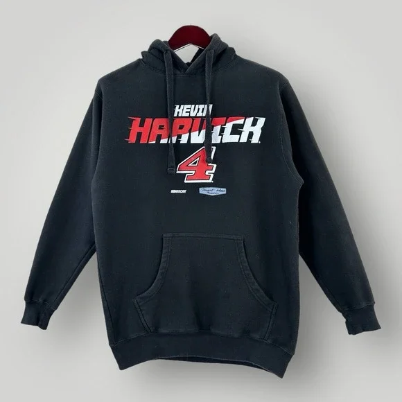 Kevin Harvick Hoodie - Mens L Black NASCAR Racing Racer‎ #4 Pullover Sweatshirt