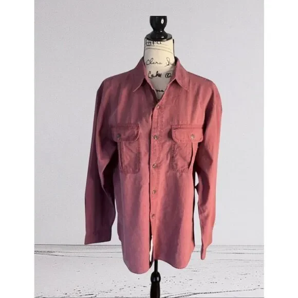 Redhead Men's Size Medium Dusty Pink Long Sleeve Button Down Shirt Western