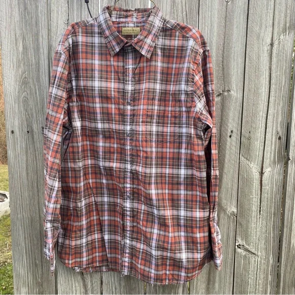 Sonoma Red and Brown Plaid‎ Casual Shirt