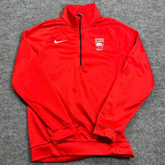 Nike Golf Sweatshirt Mens Small Red Dri-FIT Quarter Zip‎ Pullover Jacket