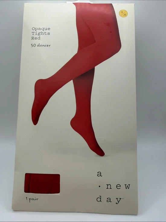 a‎ new day Red Opaque Tights 50 denier