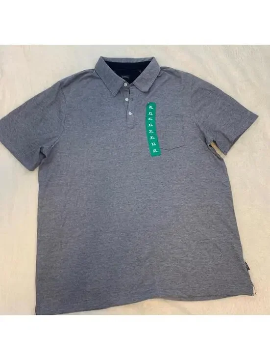Buffalo David Bitton Men's Polo Shirt Gray Short Sleeve Cotton Blend XL NWT