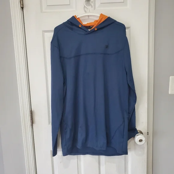 Spyder Active Mens 2XL  Blue Hoodie Sweatshirt Pullover NWT