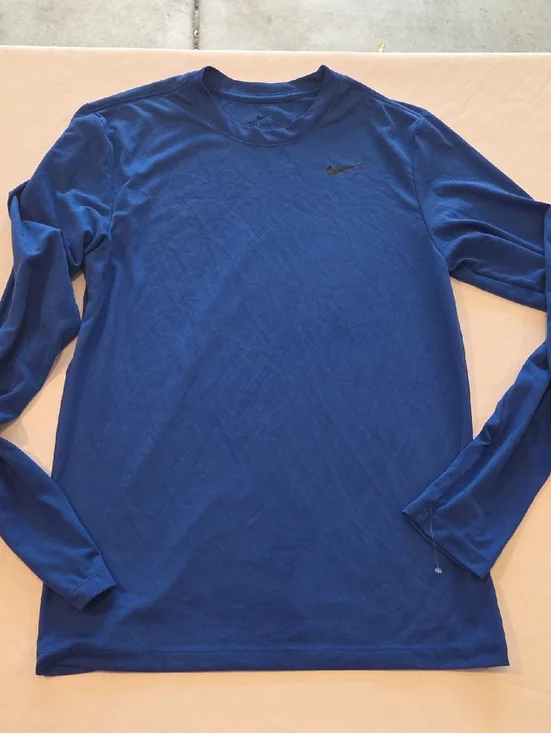 Nike Men’s Long-Sleeve Crew Shirt - Royal Blue with Black Swoosh