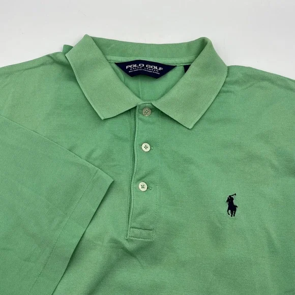 Polo Golf Ralph Lauren Mens Pima Cotton Polo Shirt Green DGC‎ 1898 Large
