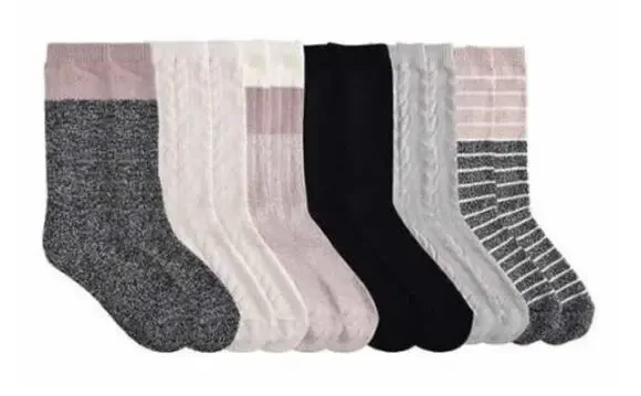 6 Pair Lucky Brand Super Soft Boot Sock for Women's Shoe Size 5-10 Black Gray