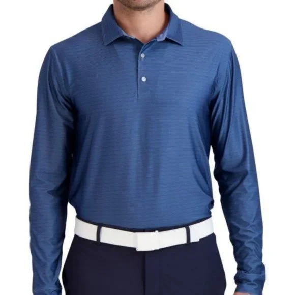 Hickey Freeman Striped Polo Size Medium NWT