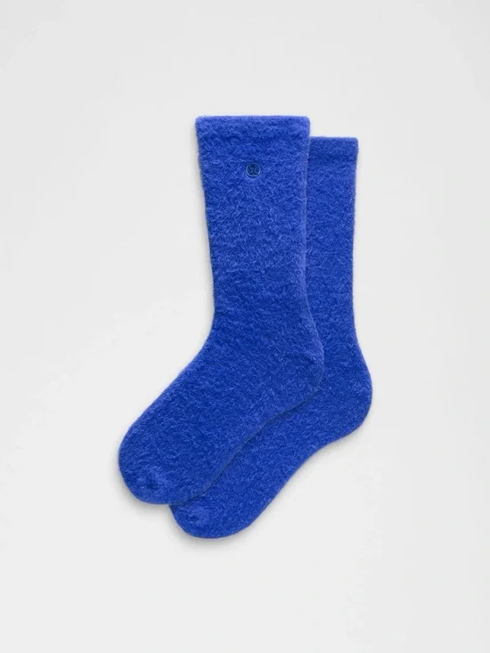 Lululemon Unisex Fuzzy Crew Socks - Riverside Blue - XL - NWT