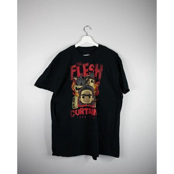 Funko Pop Tees Rick and Morty Mens 2XL Black The Flesh Curtains Tour‎ Shirt