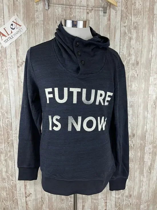 S.Oliver Hoodie Mens Small Sweater Pullover Blue Future Is Now Navy N154