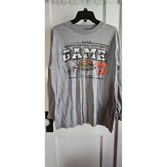 Tostitos BC NATIONAL CHAMPIONSHIP January 2007 Arizona‎ grey long sleeve T Sz M