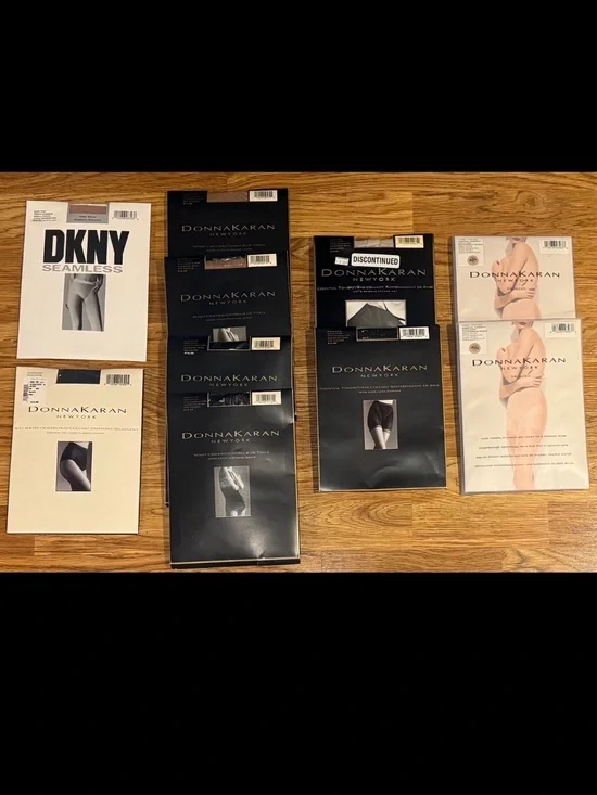 Lot of 10 Donna Karan DKNY Hosiery Pantyhose Nudes Black Small Petite NIP