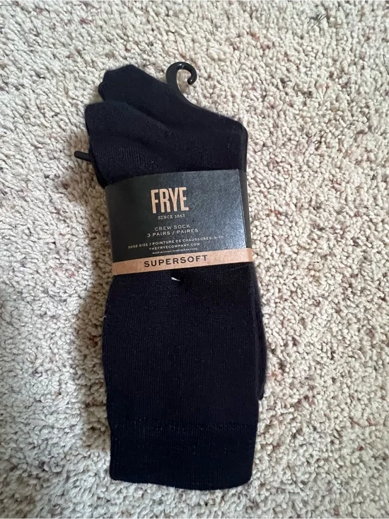 FRYE Supersoft Crew Socks - Black (3 Pairs)