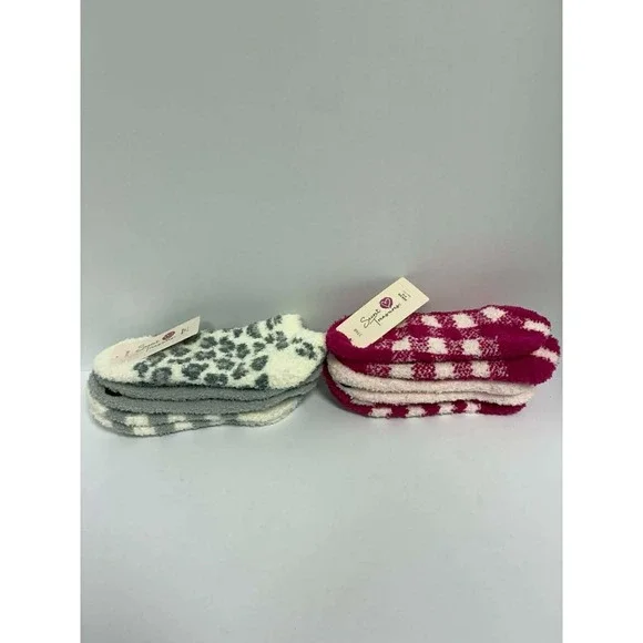 Secret Treasures Cozy Socks 6 piece PINK & GREY SIZE 4-10 Shoe Size