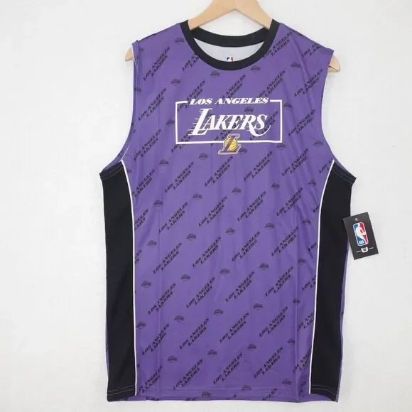 NEW Los Angeles LA Lakers NBA Authentic Tee Sleeveless Jersey Logo Men's Medium