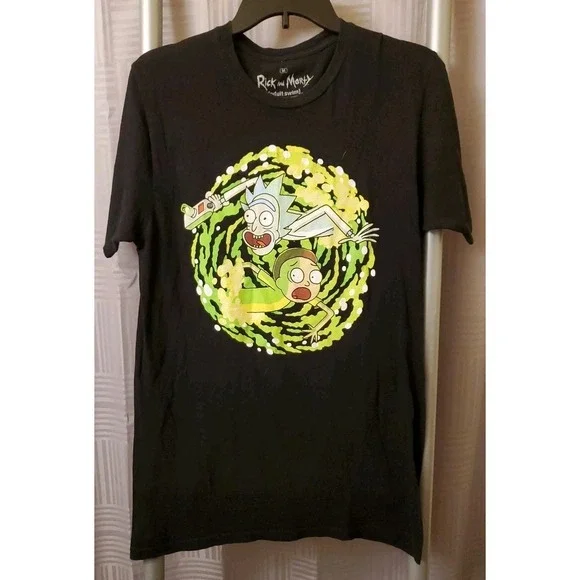 Adult Swim‎ Rick And Morty Cartoon Promo Black T Shirt Men's Size M