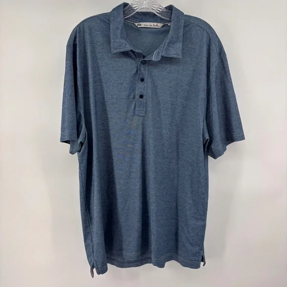 Travis Mathew Polo‎ Shirt Mens XL Blue Golf Casual Short Sleeve