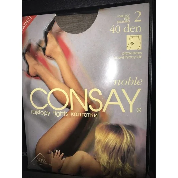 Noble Consay Rajstopy tights 40 den Sz‎ 2 ptaski szew bawetniany kiln NOS CAFFE