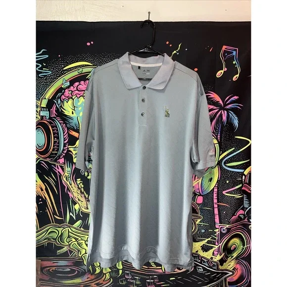 Adidas Climacool 2XL‎ Masters Golf Polo Shirt Grey Weave Pattern
