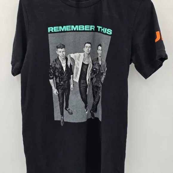 Jonas Brothers Remember This Tour 2021 Graphic Band‎ Tee Bella Canvas Black M