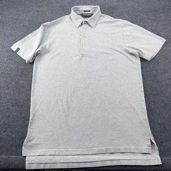 Polo Golf Ralph Lauren Mens Gray Stretch Lisle Pima Cotton Polo Shirt Size M