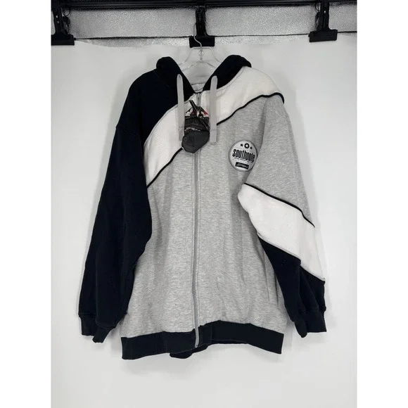 Southpole Graphic Vintage Y2K Skater Hoodie Jacket Full Zip Up Sweatshirt Men XL