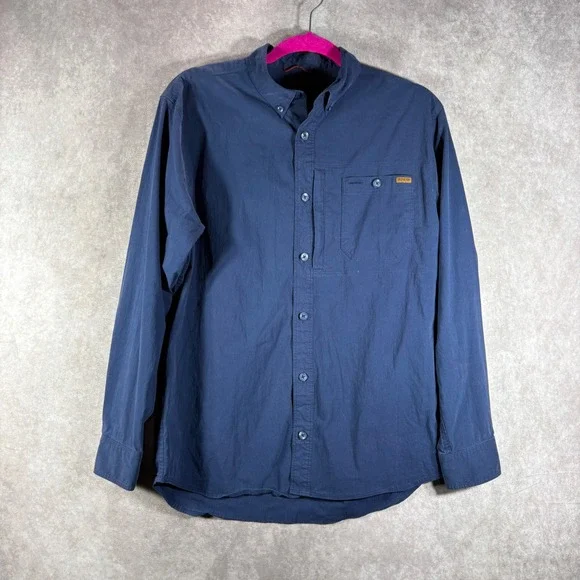 Ag-Gear Shirt Mens Medium Blue Button Down Performance Long Sleeve Utility Work