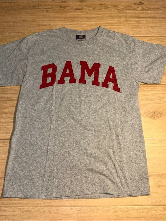 BAMA Gray Cotton Tee with Crimson Logo by MV Soort size medium
