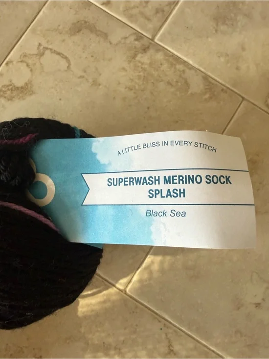 Superwash Merino Sock Splash Yarn - Black Sea