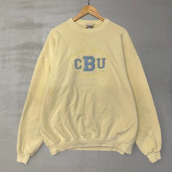 Oarsman‎ Sweatshirt Yellow Christian Brothers University CBU Embroidered XL