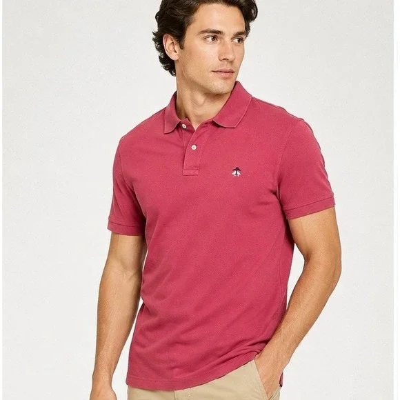 Brooks Brothers 1818 Performance‎ Polo Shirt Mens XL Slim Fit Pink Cotton Pique