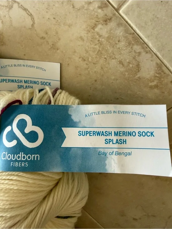 Cloudborn Fibers Superwash Merino Sock Yarn Splash Bay of Bengal