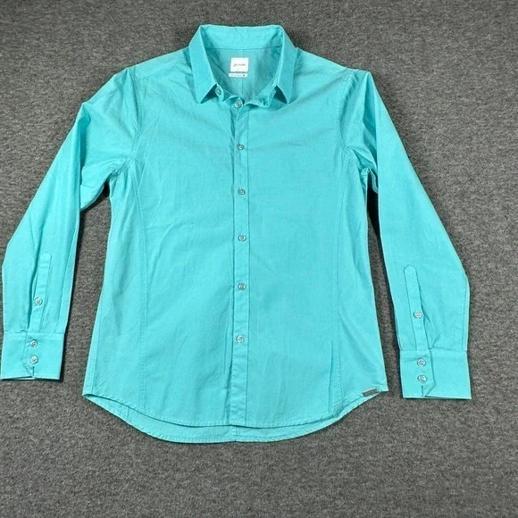 J.B. Holt The Jefferson Button‎ Down Shirt Mens Small S Aqua Green Long Sleeve