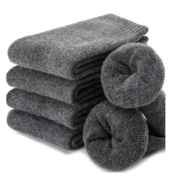 Gray Merino Wool Blend Socks