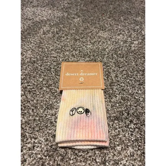 Desert Dreamer X Smiley tie dye crew socks C27-18
