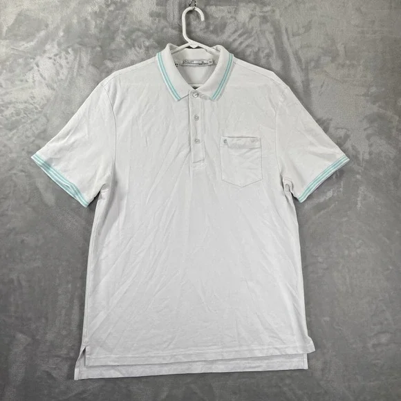 Criquet Shirt Mens XL Polo White Short Sleeve 100% Pima Cotton Chest Pocket Peru