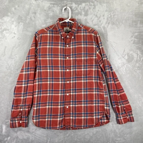 Flint and Tinder Shirt Mens Small Flannel Button Down Huckberry Plaid Cotton