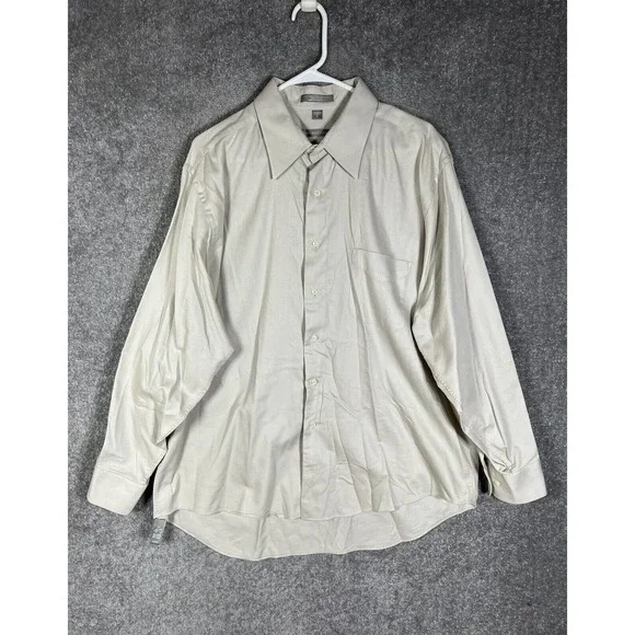 Geoffrey‎ Beene Stain Repellent Button Up Dress Shirt Mens XL Chest Pocket