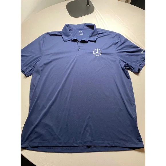 Nike Mens Mercedes Benz Polo Shirt Navy Blue Golf Performance XL 883681-410