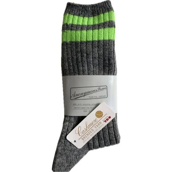 Anonymous ISM Socks Crew Made in Japan Cashmere Blend One Size Fits Most