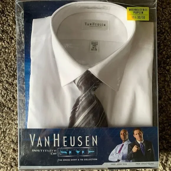 Van Heusen Dress Shirt & Tie Collection Set Wrinkle free