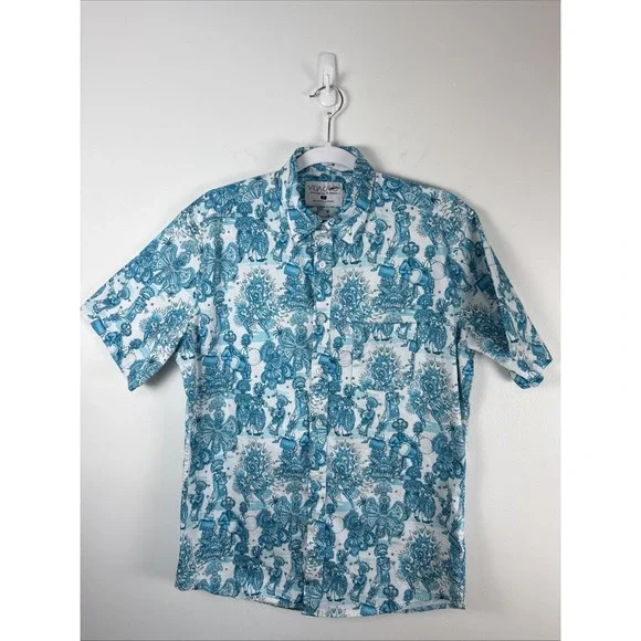 Men's Vida Cayo Short Sleeve Button Shirt Size Medium Bahama Island Cruise Beach
