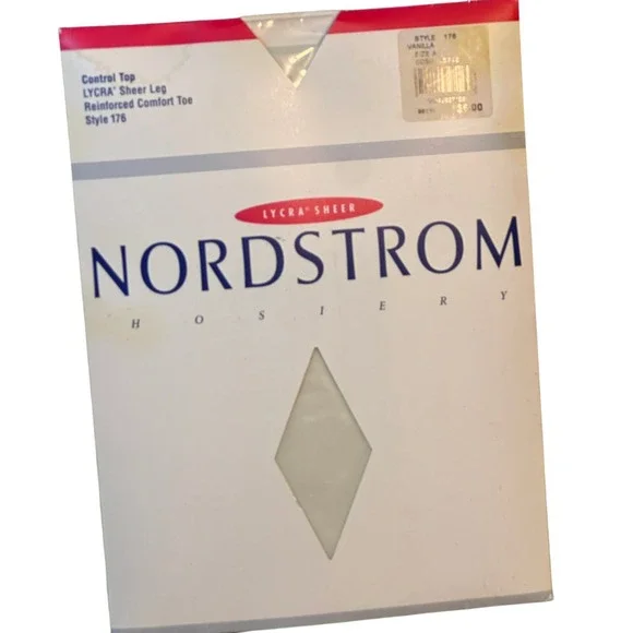 Nordstrom Hosiery Lycra Sheer Control Top Pantyhose Vanilla Size A Style 176 USA