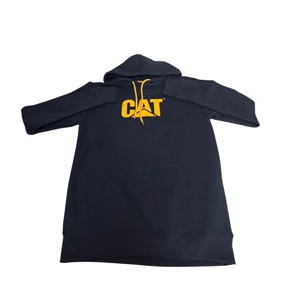 Caterpillar CAT Mens Navy Blue Logo Graphic Pullover Hoodie Sweatshirt Medium‎